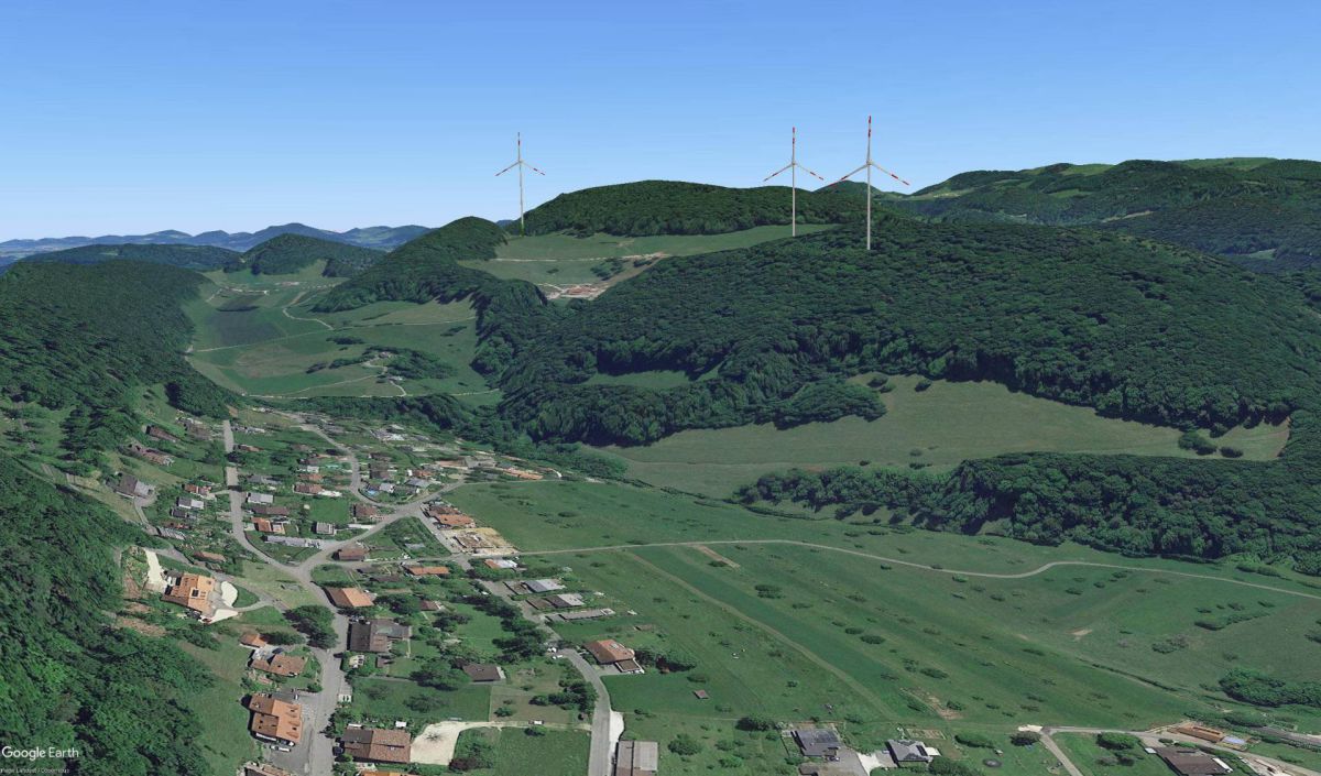 Windpark Homberg: Sicht von Himmelried
