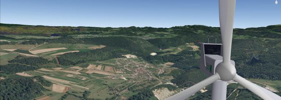 EBM Windkraftanlage in Liesberg (Visualisierung)