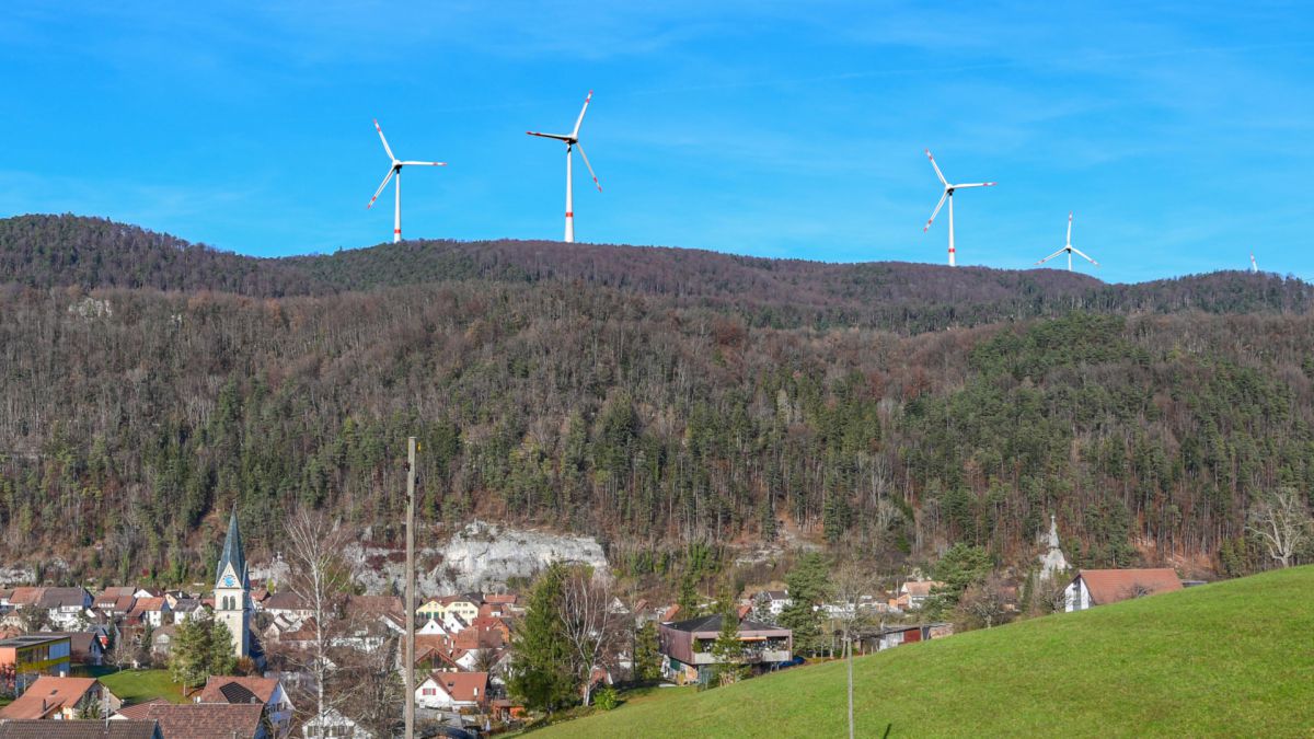 Visualisierung Windpark Chall, Sicht vom Grabenacker aus