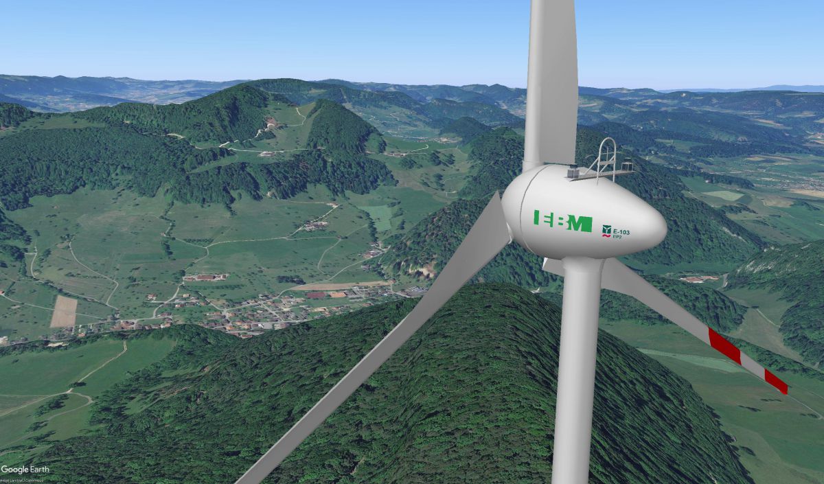 Windpark Meltingerberg: Sicht von WKA 1 nach Erschwil Windpark Meltingerberg: Sicht von WKA 1 nach Erschwil